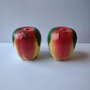 Antique apple salt and pepper shakers